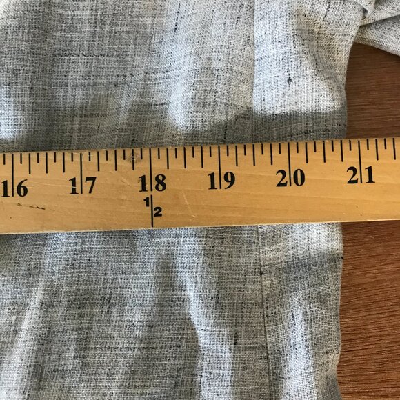 Lafayette 148 100% Linen Blazer Jacket Women 12 Gray Pocket Long Sleeve 17977 - Picture 7 of 10